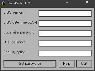 BiosPwds(获取Bios密码) V1.21 绿色版