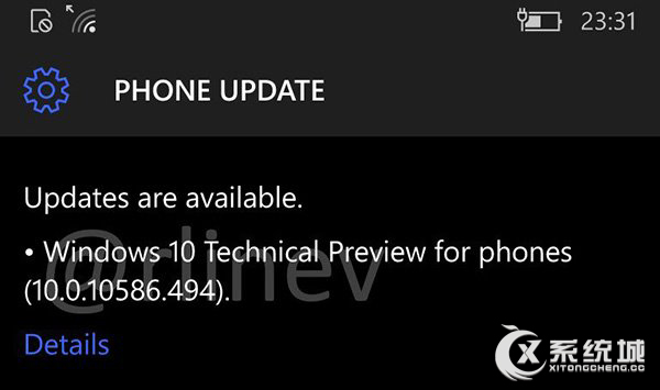 本周或将推送Win10手机版10586.494，其升级截图已曝光