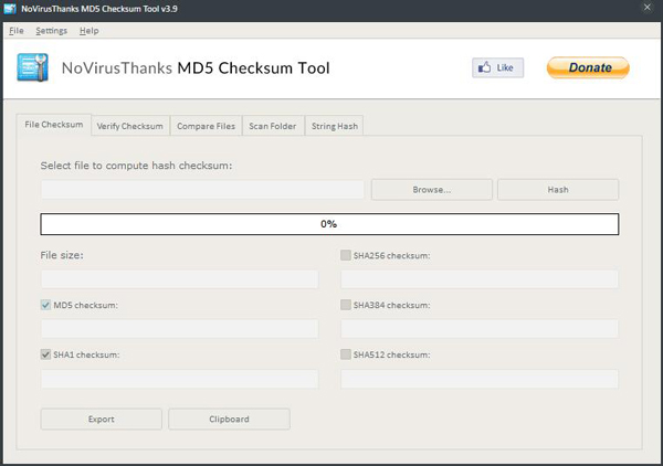 NoVirusThanks MD5 Checksum Tool((MD5校验)) V3.9 绿色版 (64位)