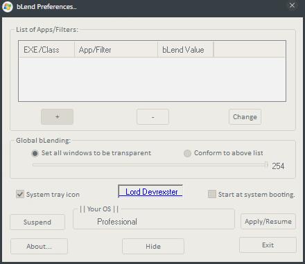 BLend Preferences(窗口透明化软件) V1.0 绿色版