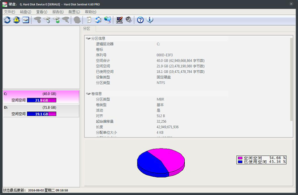 Hard Disk Sentinel(硬盘检测) V4.60 绿色版