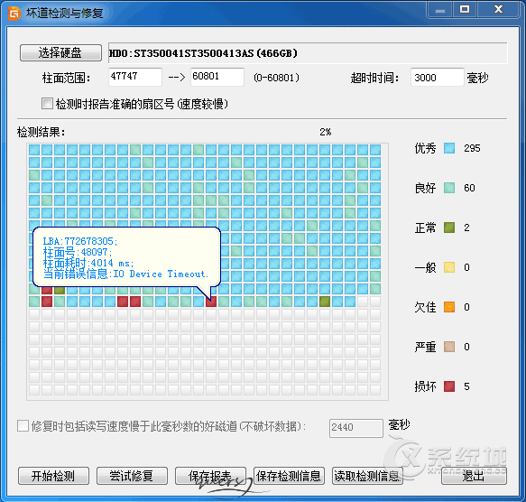 怎么使用DiskGenius硬盘检测坏道？修复硬盘坏道的过程