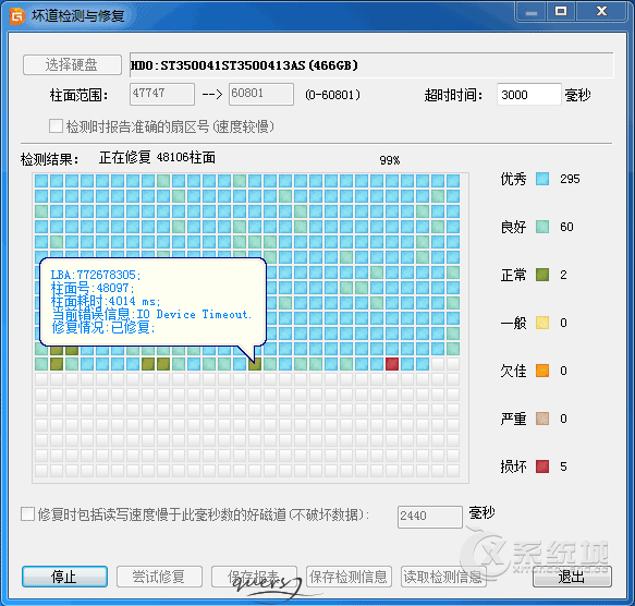 怎么使用DiskGenius硬盘检测坏道？修复硬盘坏道的过程