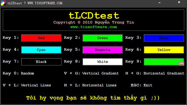 TLCDtest(液晶屏幕测试) V1.0 绿色版