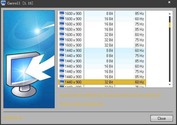 Carroll(显示器分辨率) V1.15 绿色版