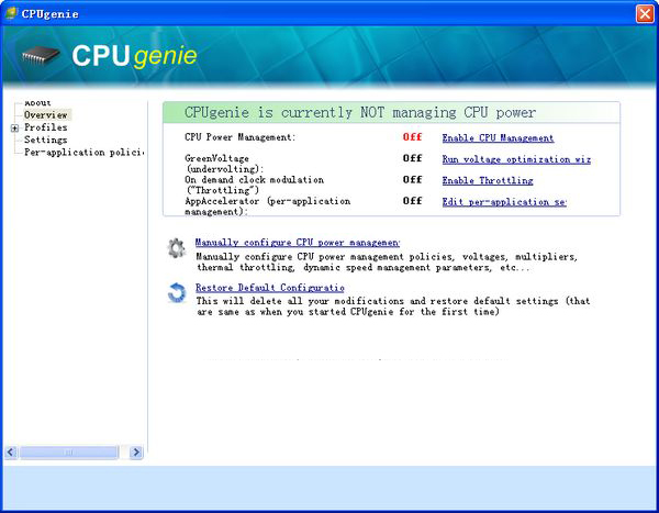 CPUgenie(CPU降温工具) V1.5