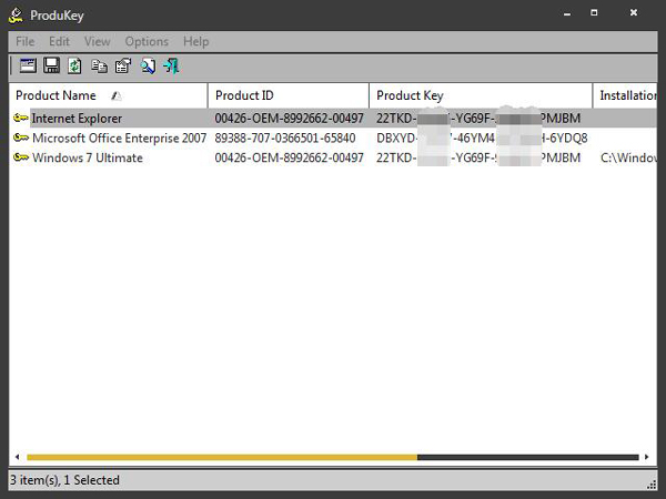 ProduKey(微软序列号查看) V1.85 绿色版