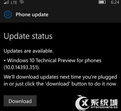 Win10 Mobile周年更新预览版14393.351：已推送！