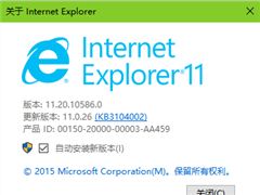 Win10查看电脑IE浏览器版本的方法