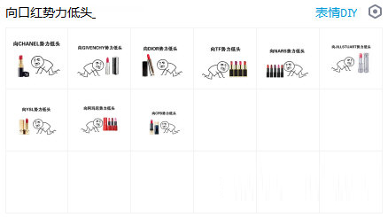 向口红势力低头表情包