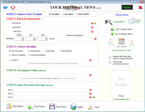 Your Birthday News(生日报纸制作软件) V5.95 英文安装版