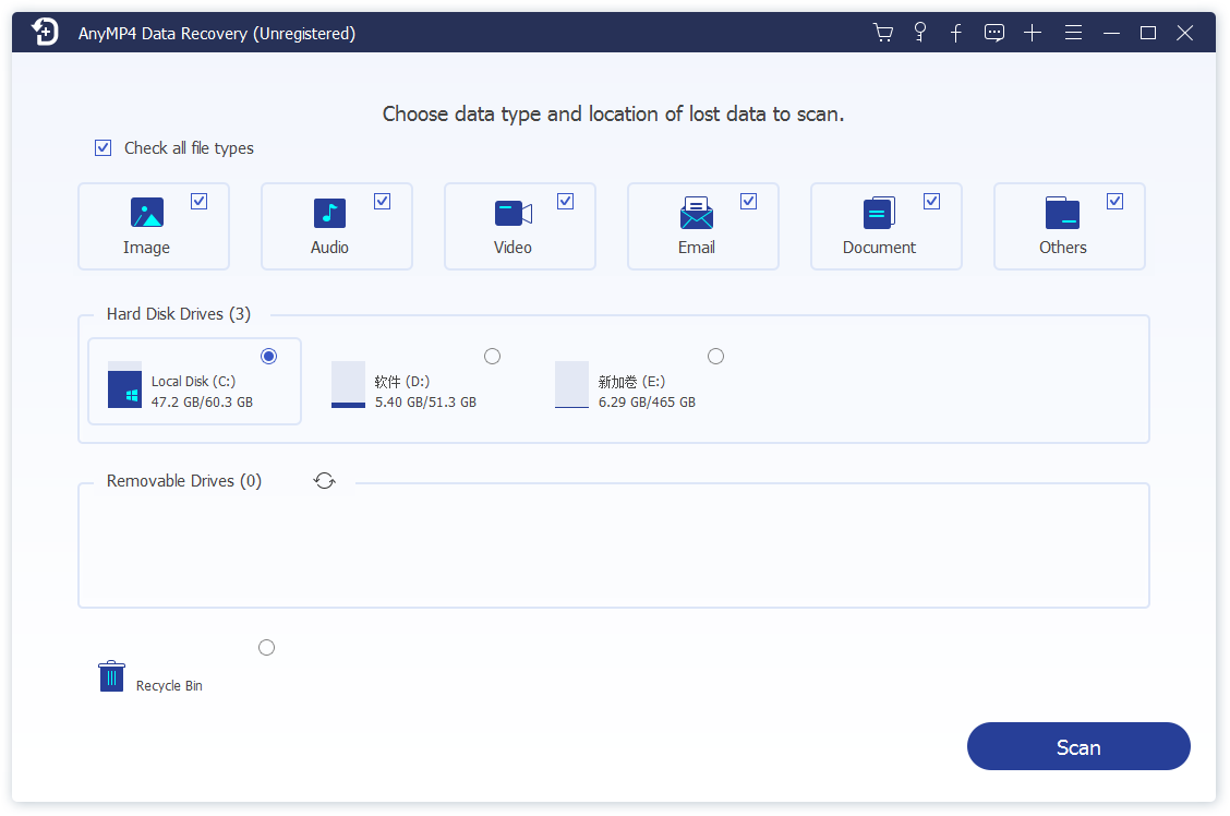 AnyMP4 Data Recovery(数据恢复软件) V1.0.10 英文安装版