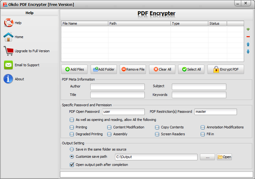 Okdo PDF Encrypter(PDF加密工具) V2.6 英文安装版