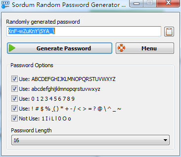 Sordum Random Password Generator(强密码随机生成器) V1.0 绿色英文版