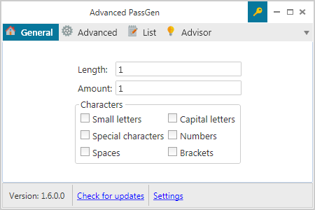 Advanced PassGen(密码生成工具) V1.6 绿色英文版