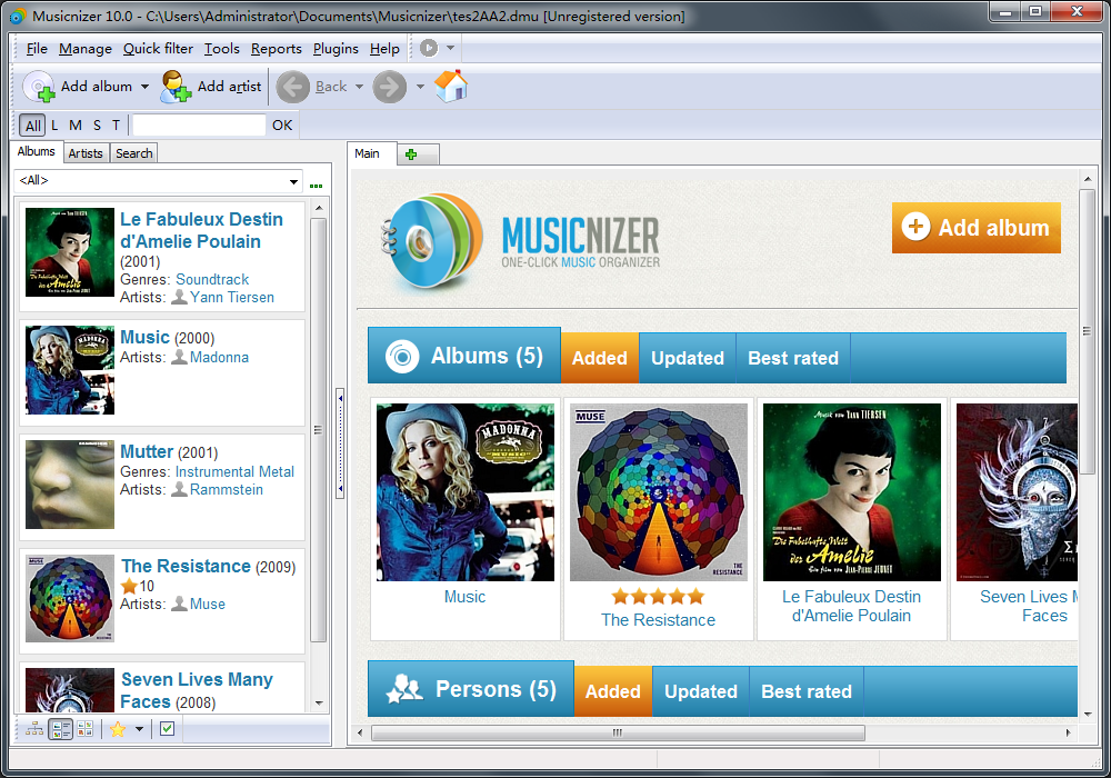 Musicnizer(音乐专辑管理工具) V10.0 英文安装版