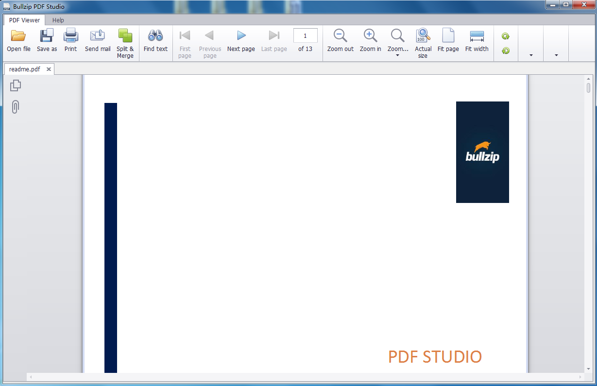 Bullzip PDF Studio(PDF阅读软件) V1.1.0.166 英文安装版