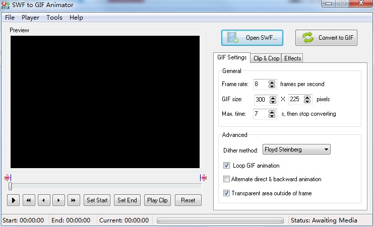 SWF to GIF Animator V1.0 英文安装版