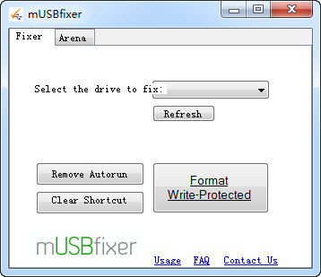 MUSBfixer(U盘格式化杀毒工具) V1.0 绿色英文版