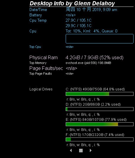 Desktop Info（桌面系统信息） V2.11.0  英文绿色版